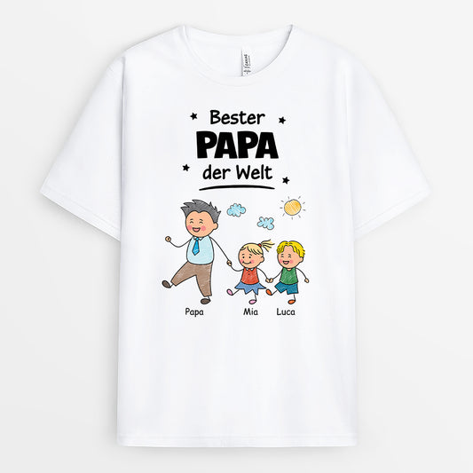 4904AGE1 bester papa der welt strichmannchen weisses t shirt papa personalisiert_ 4904A