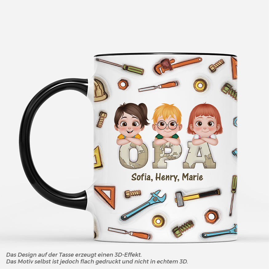 4926MGE2 3d druck effekt papa weltkarte werkzeug personalisierte tasse papa 4926M3T0B