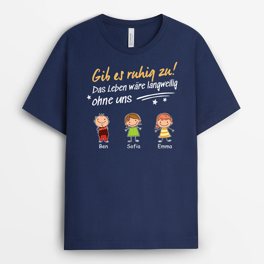 4930AGE2 das leben ware langweilig ohne uns strichmannchen t shirt papa personalisiert_ 4930AKT5B