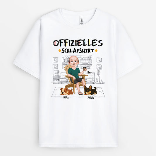 4933AGE1 offizielles schlafshirt personalisiert cartoon buntstifte t shirt hund personalisiert 4933AKL0C