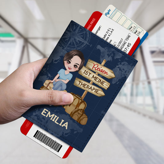 4942OGE2 reisen ist meine therapie reisepasshulle personalisiert_ frauen 4942O