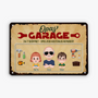 4972EGE2 PapasGarage Lustiges Turschild Personalisiert_ Papa Cartoon