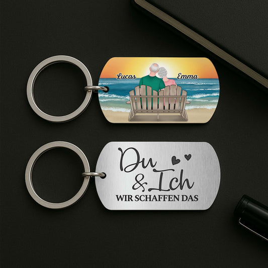 4990JGE2 du und ich aluminium schlusselanhanger personalisiert paar 4990J34TG