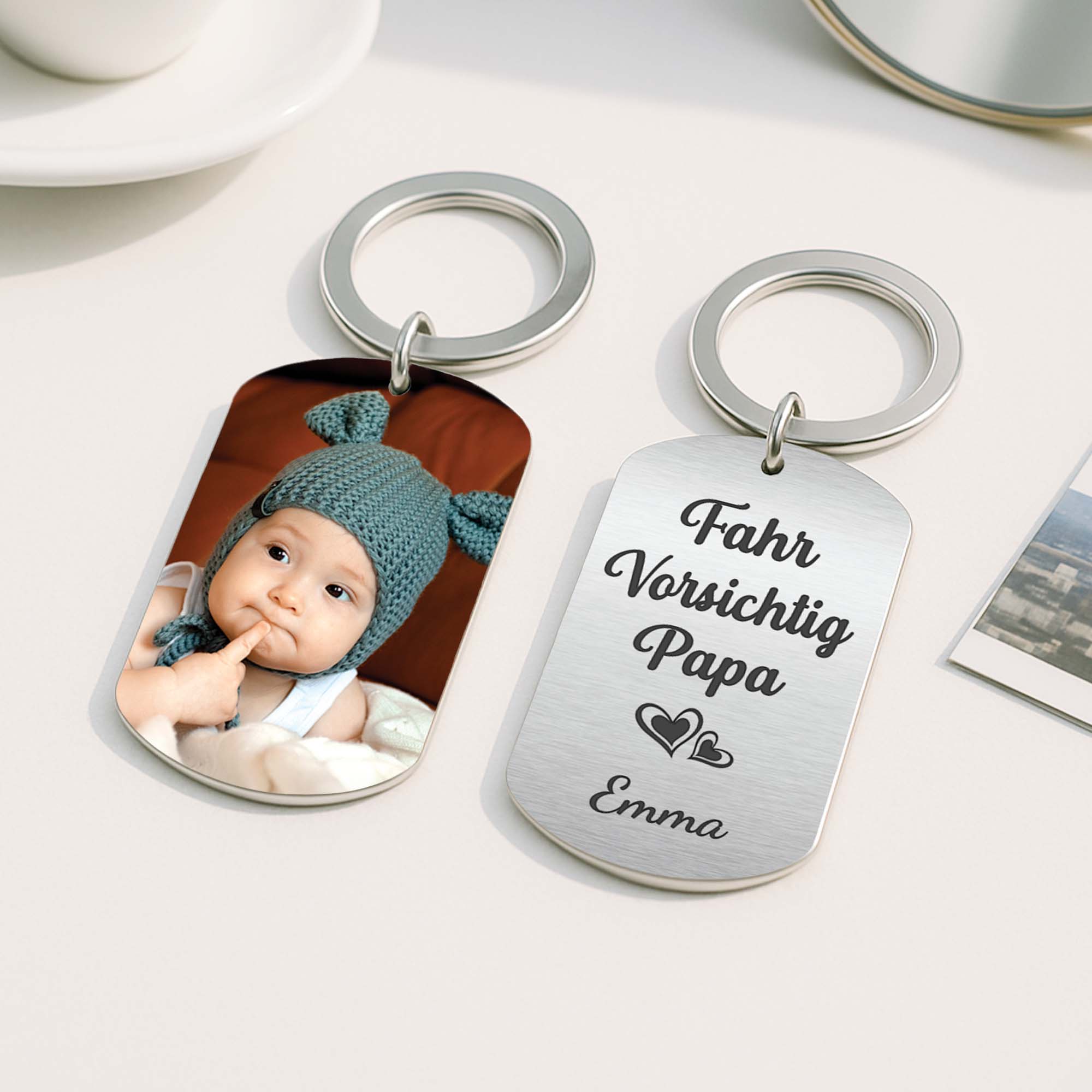 4997JGE2 fahr vorsichtig aluminium schlusselanhanger papa personalisiert_ mit foto 4997JT4TB