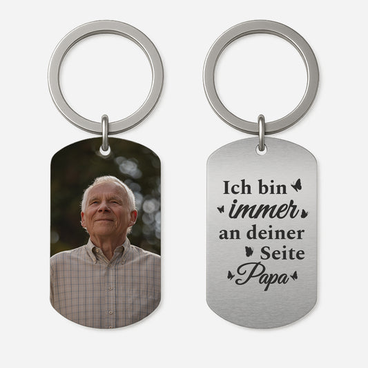 5014JGE1 ich bin immer an deiner seite aluminium schlusselanhanger papa personalisiert_ zur erinnerung mit foto 5014J
