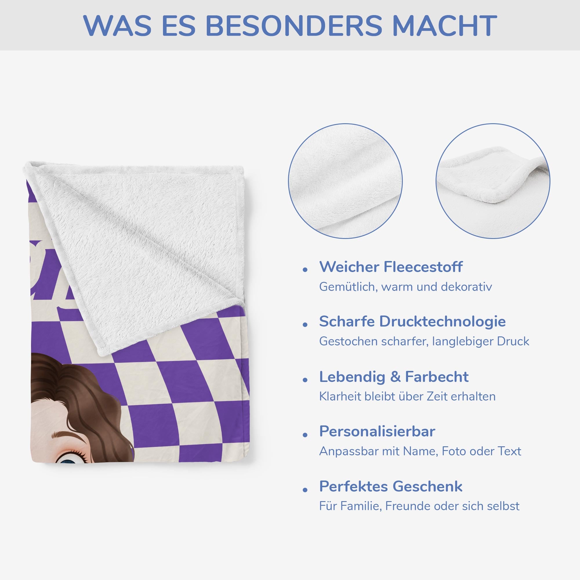 5028BGE4 frau cartoon personalisierte decke mit namen_ 5028BKMAA