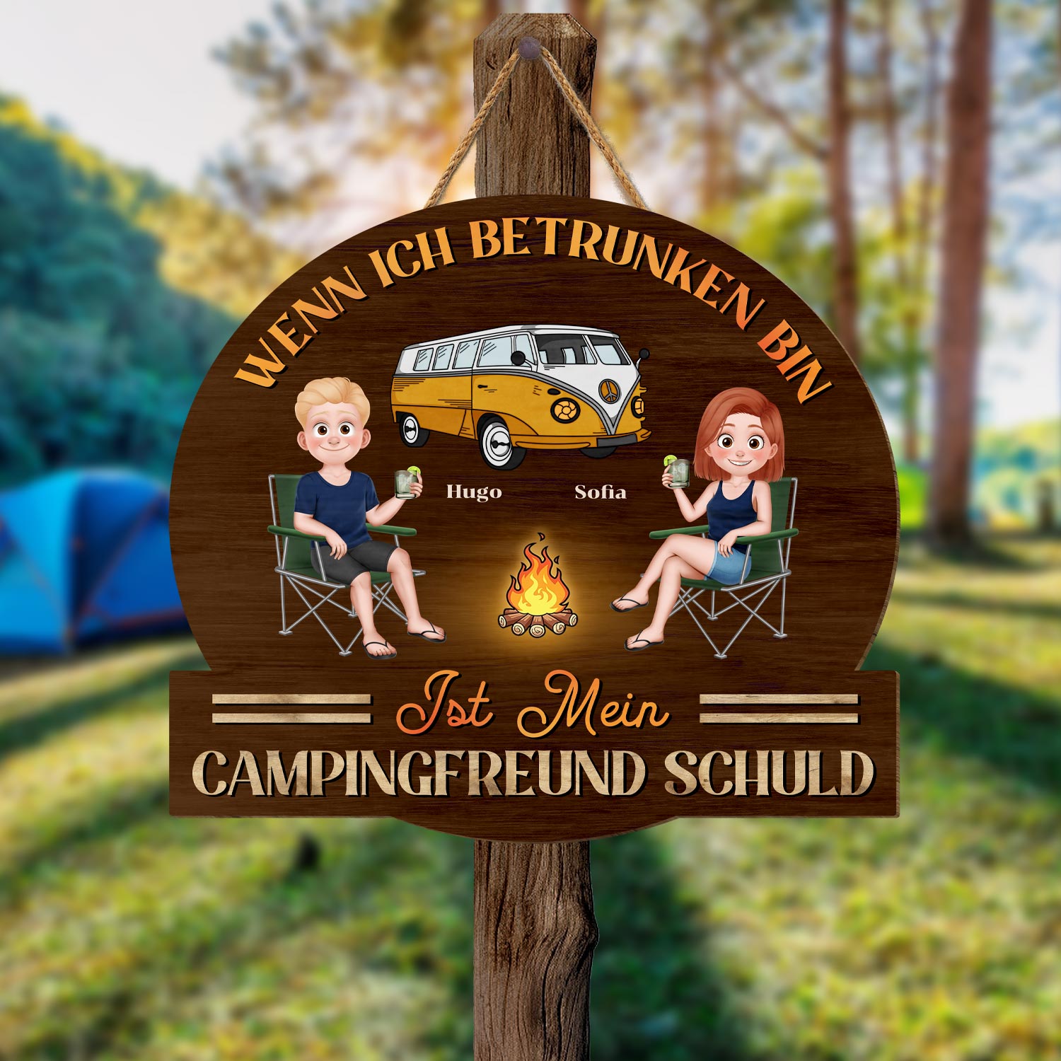 5034QGE2 freunde camping und alkohol lustiges holzschild personalisiert_ freunde 5034QKHAF