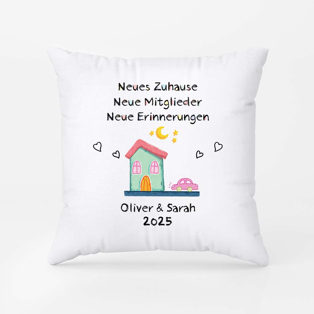 5038PGE2 neues zuhause neue mitglieder neue erinnerungen farbe kissen personalisiert paar zum einzug 5038PTLNG