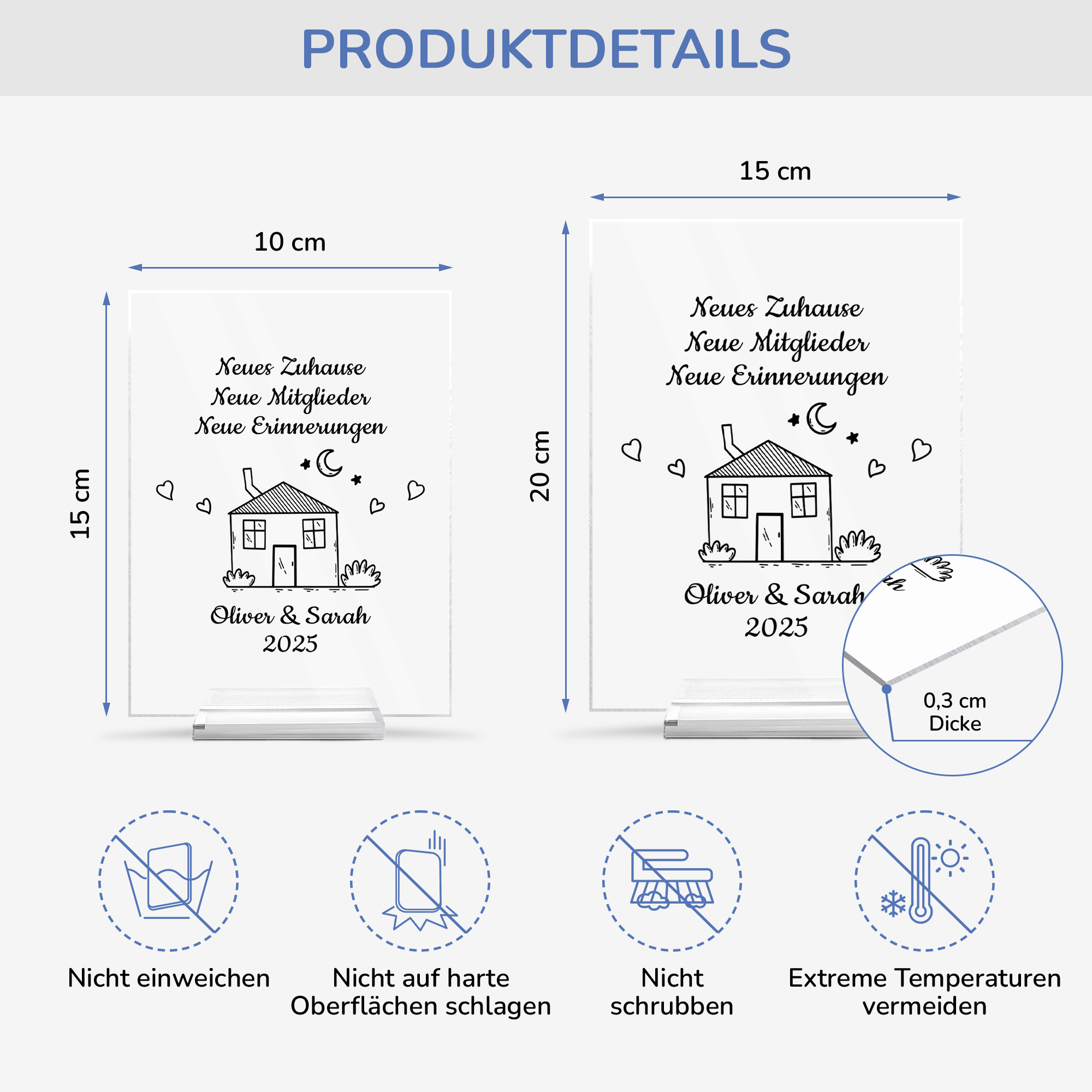 5039RGE4 neues zuhause spruch personalisierte acryl plakette paar 5039RTNNG