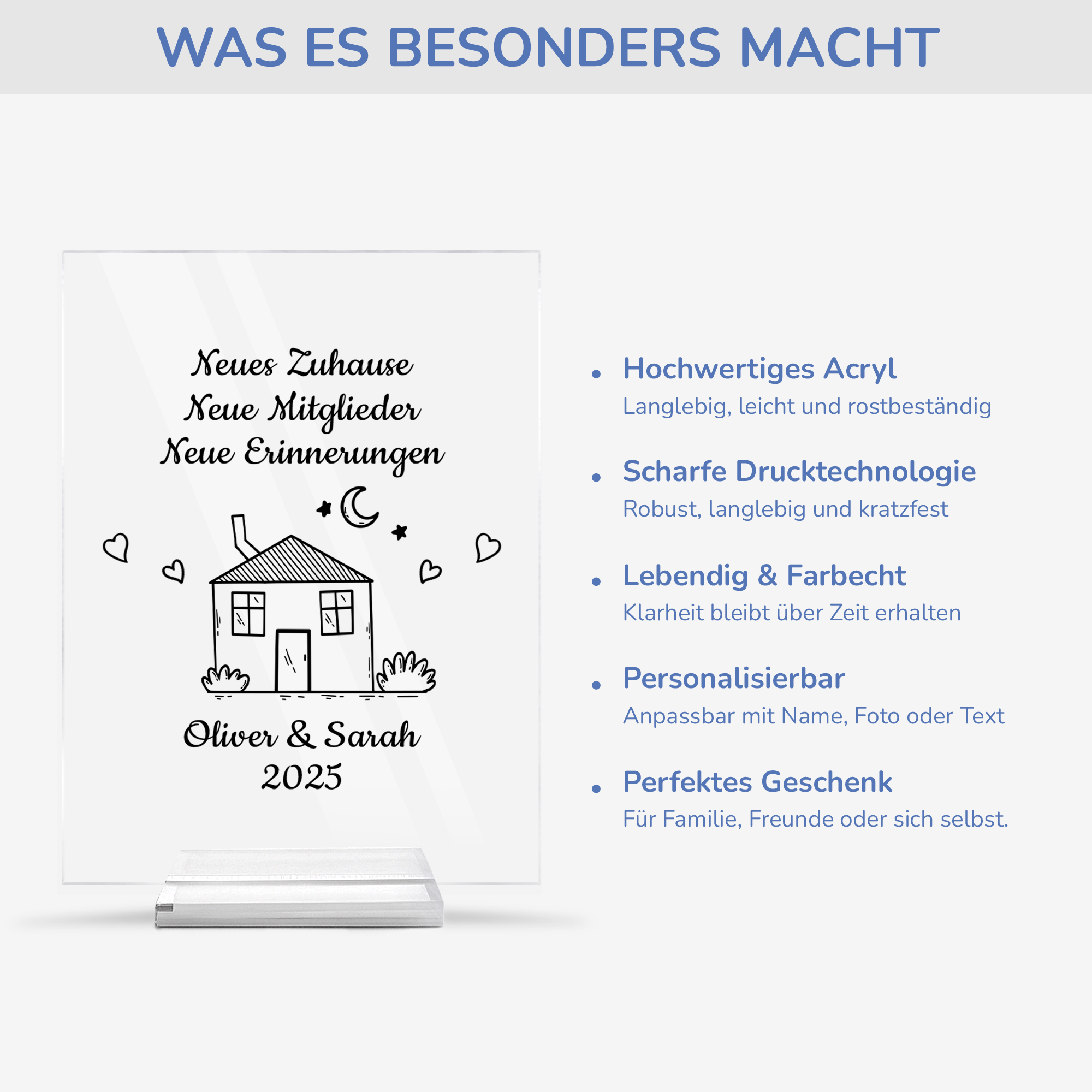 5039RGE5 neues zuhause spruch personalisierte acryl plakette paar 5039RTNNG
