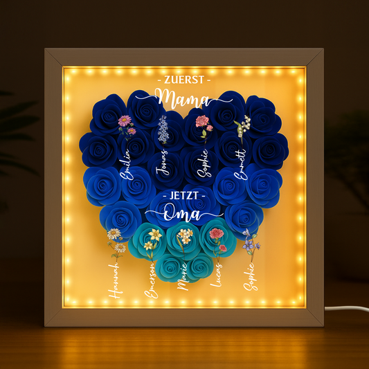 5040OGE2 zuerst mama jetzt oma blumen 3d bilderrahmen personalisiert_ oma 5040OTNNA