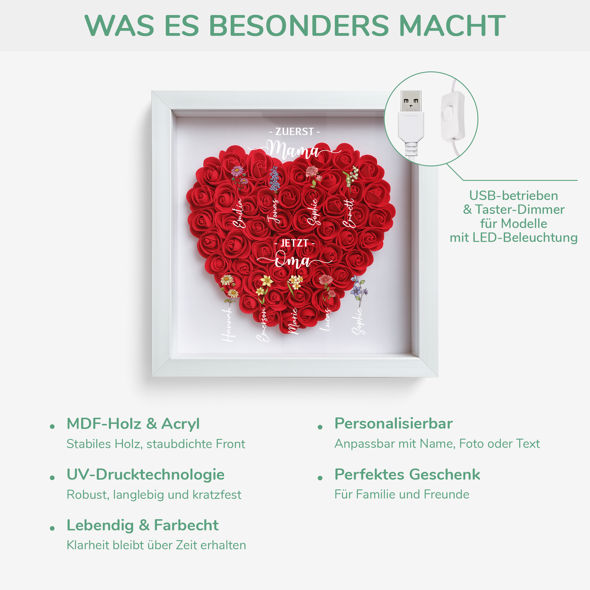 5040OGE4 zuerst mama jetzt oma blumen 3d bilderrahmen personalisiert_ oma 5040OTNNA