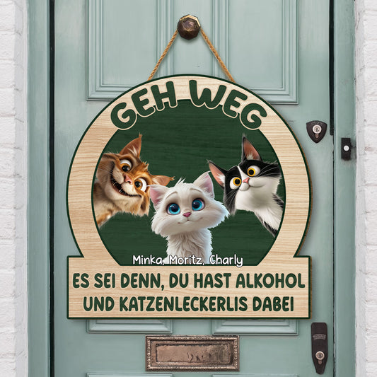 5044QGE2 lustiger spruch uber alkohol und katzenleckerlis holzschild personalisiert_ katzen 5044Q8YMD