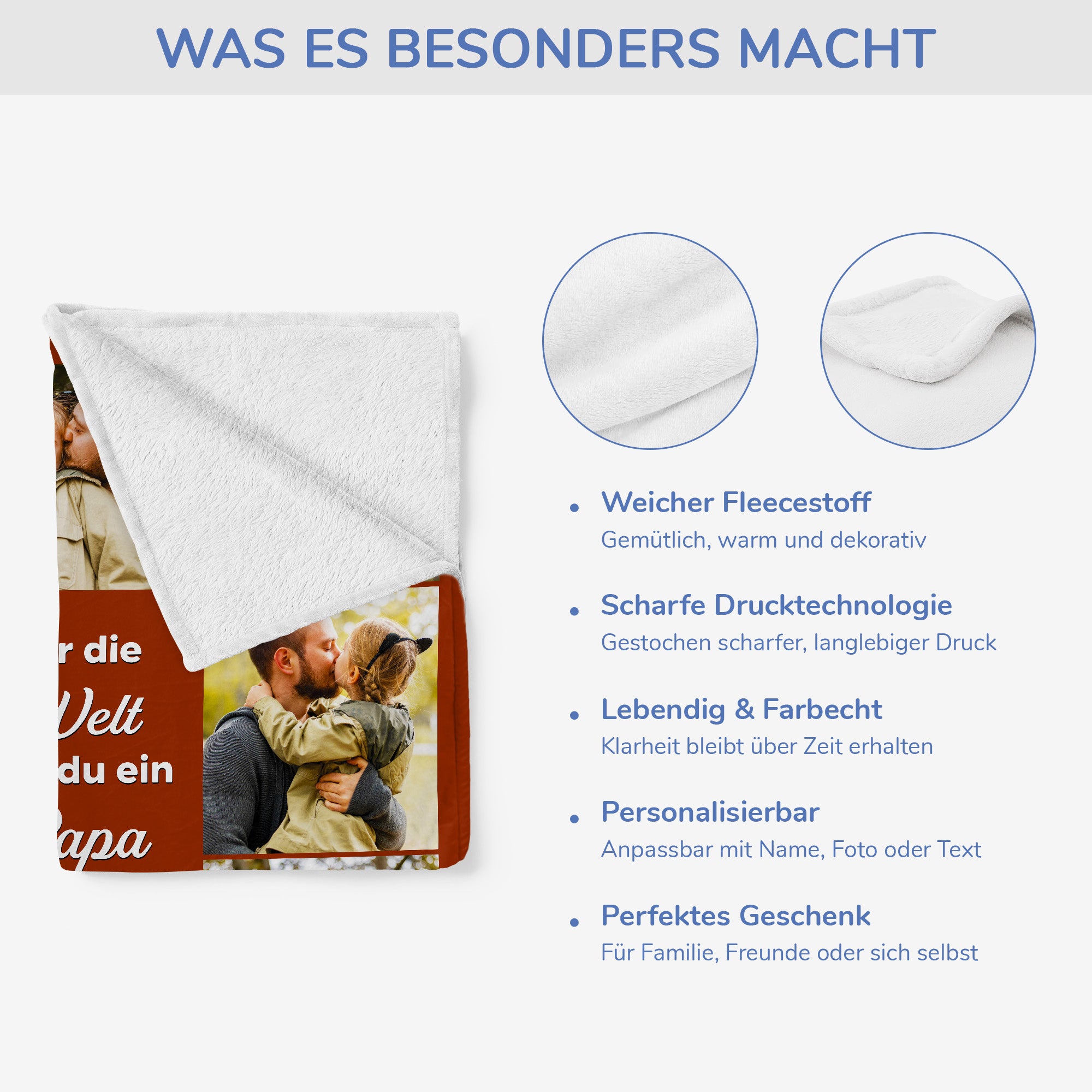 5050BGE4 aber fur uns bist du die welt kuscheldecke personalisiert_ mit fotos papa 5050BTQTB
