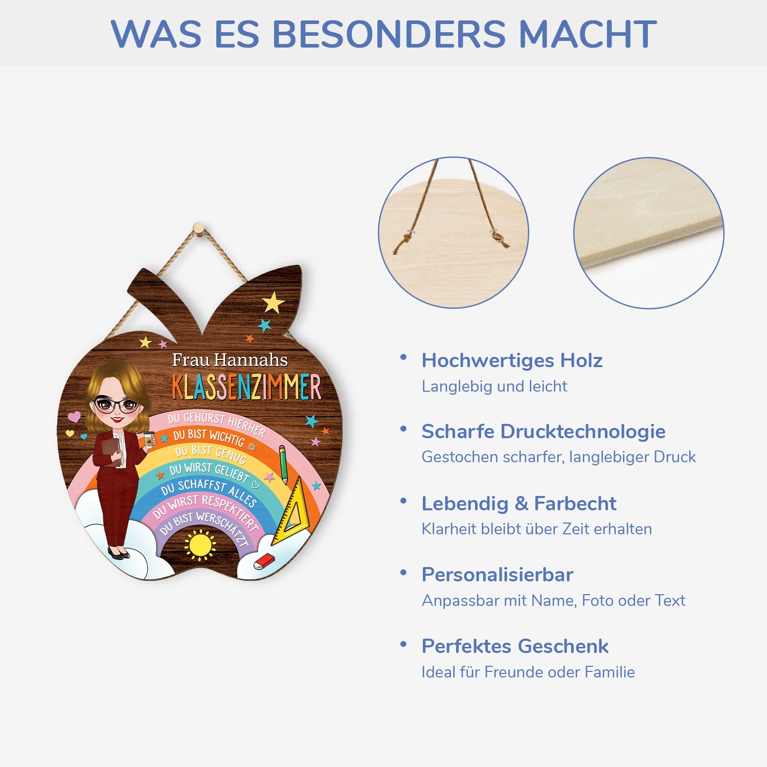 5053QGE4 klassenzimmer holzschild personalisiert_ lehrer_in_ 5053QT6MT