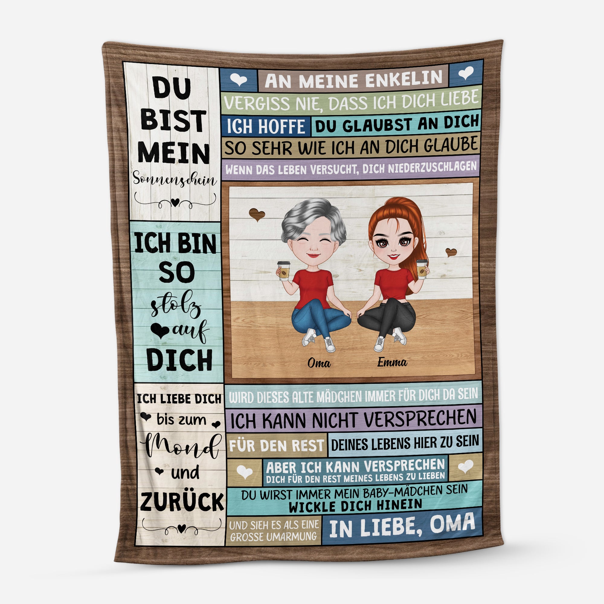 5058BGE1 an meine enkelin kuscheldecke personalisiert_ oma enkelin 5058B6YNA