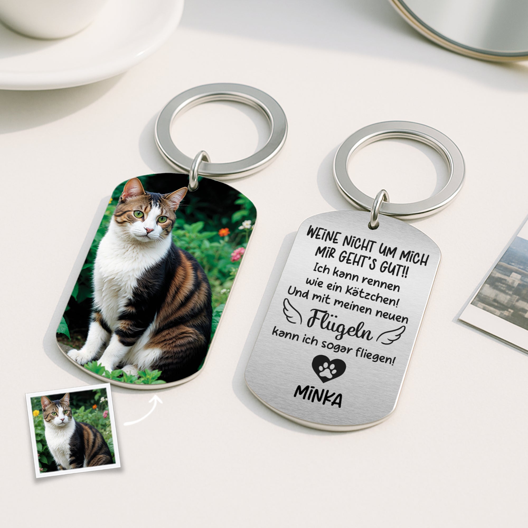 5065JGE2 weine nicht um mich schlusselanhanger hund personalisiert_ mit foto zur erinnerung 5065J6LND
