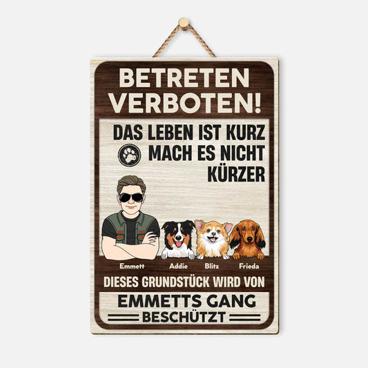 5070QGE1 betreten verboten lustiges holzschild personalisiert_ hunde 5070QKQAC