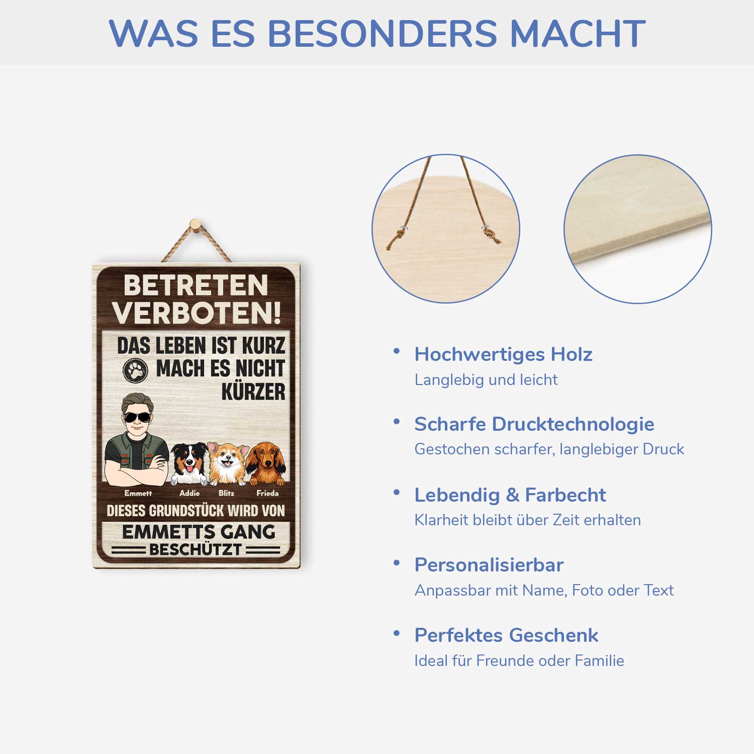 5070QGE4 betreten verboten lustiges holzschild personalisiert_ hunde 5070QKQAC