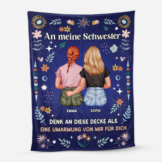 5075BGE1 an meine schwester kuscheldecke personalisiert_ geschwistern 5075B8GTA