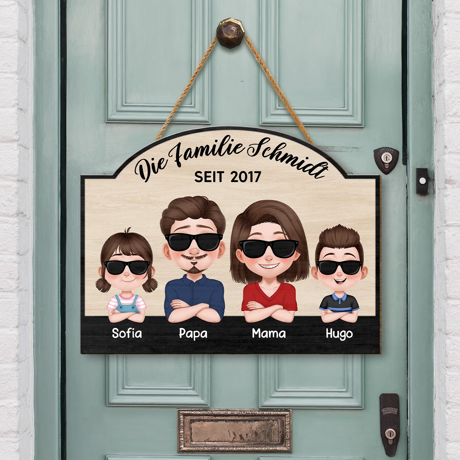 5086QGE2 die familie cartoon holzschild personalisiert_ 5086Q8GMI