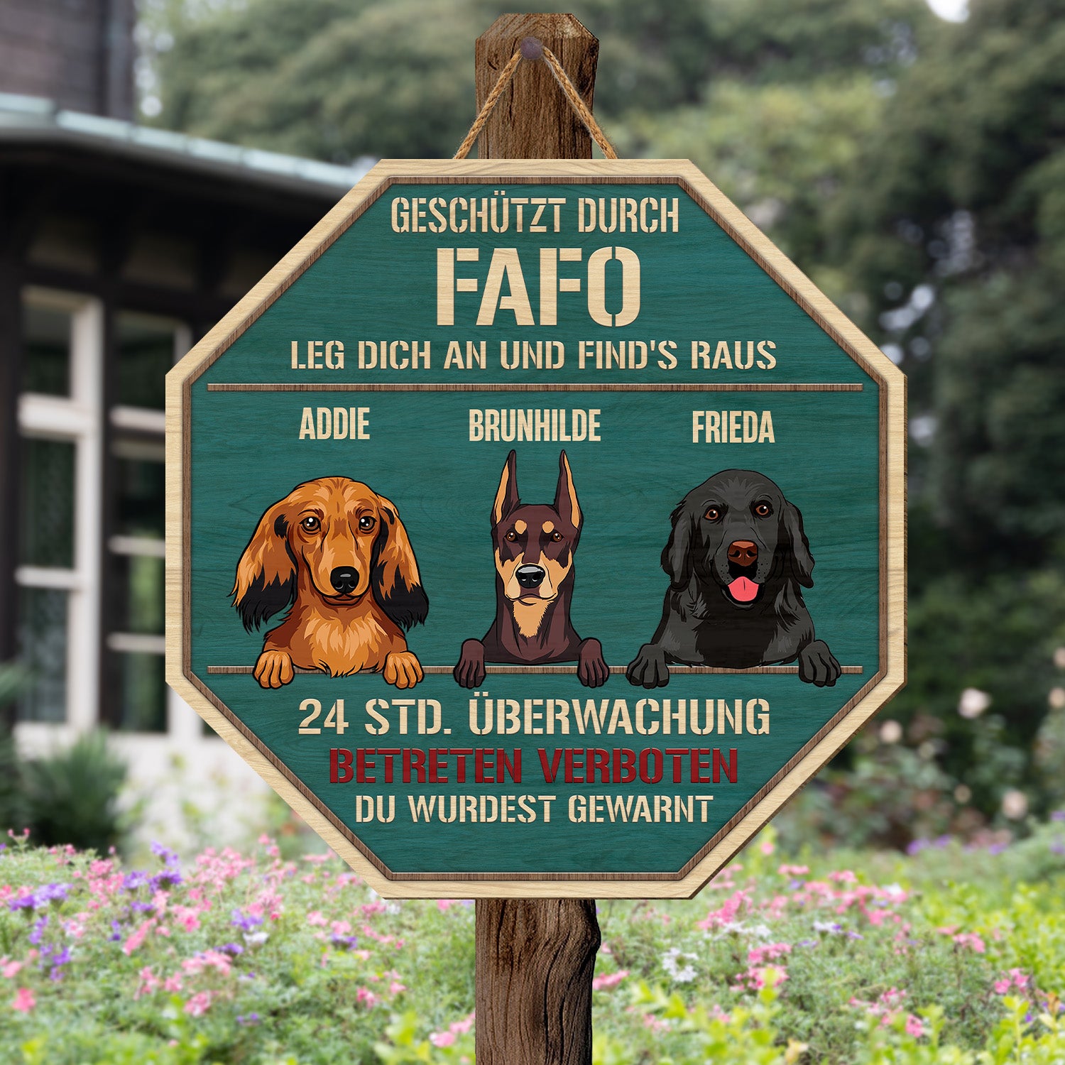 5087QGE2 betreten verboten holzschild personalisiert_ hunde 5087QKYMC