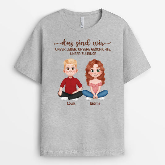 5091AGE2 unser leben unsere geschichte unser zuhause partner t shirt personalisiert 5091A8LNG