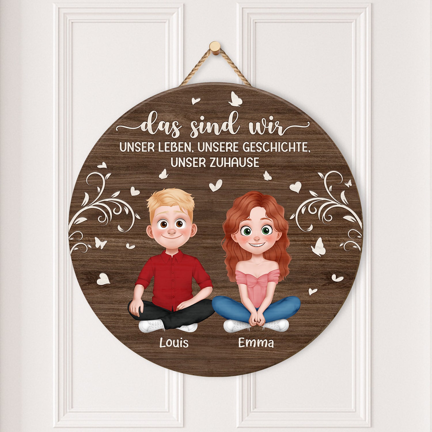 5091QGE2 unser leben unsere geschichte unser zuhause holzschild personalisiert_ paar 5091Q86NG