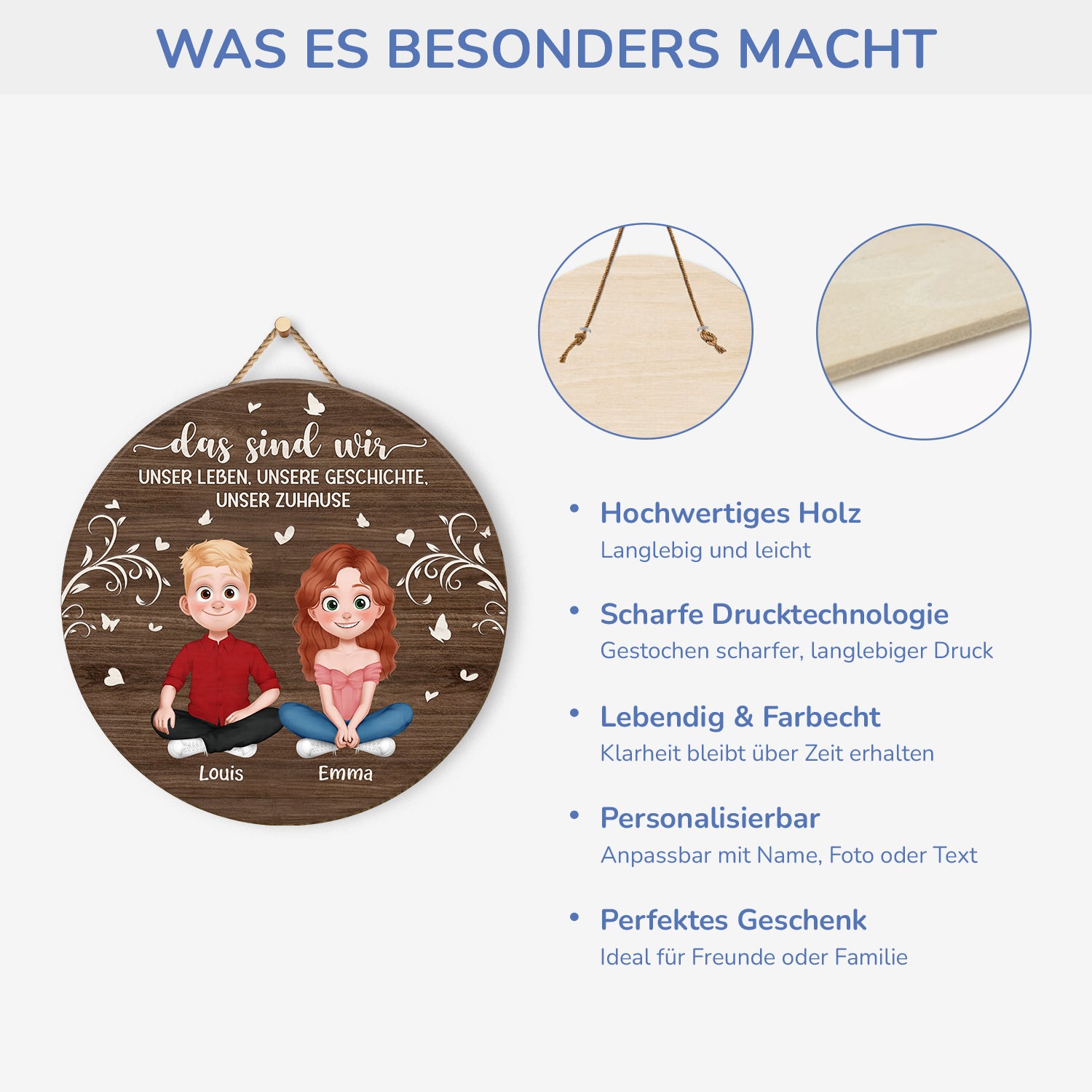5091QGE4 unser leben unsere geschichte unser zuhause holzschild personalisiert_ paar 5091Q86NG