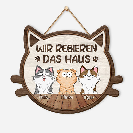 5094QGE1 wir regieren das haus holzschild personalisiert_ katzen 5094Q8ITD
