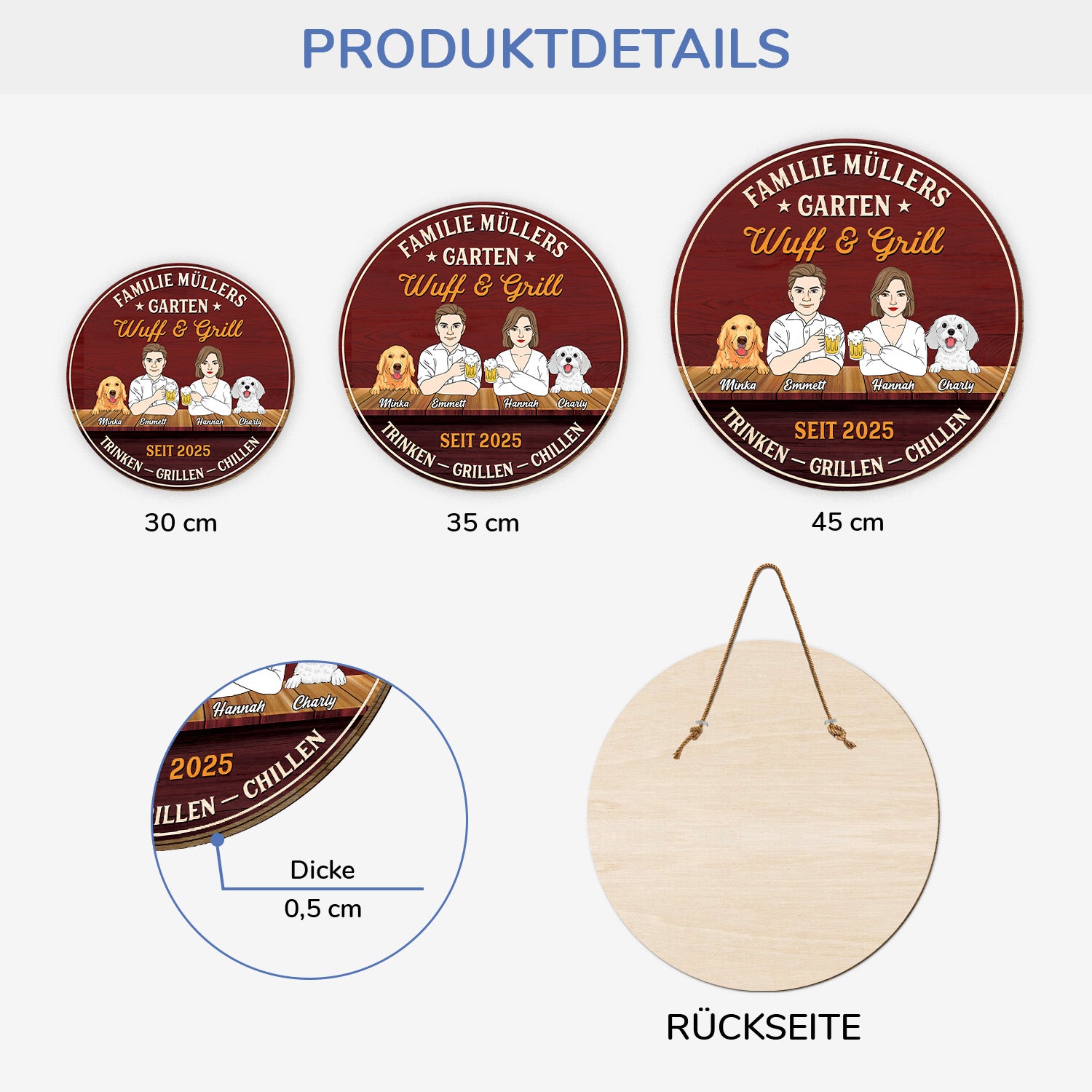 5095QGE3 wuff grill holzschild personalisiert_ hunde paar 5095Q3HMC