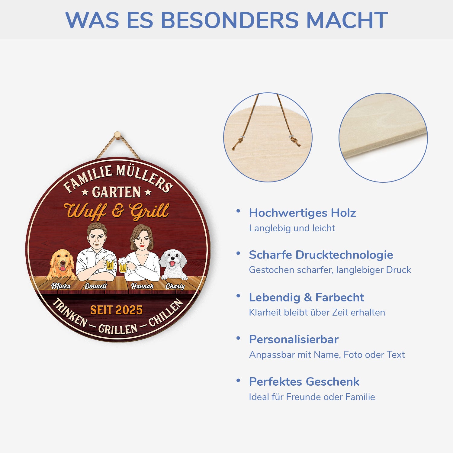 5095QGE4 wuff grill holzschild personalisiert_ hunde paar 5095Q3HMC