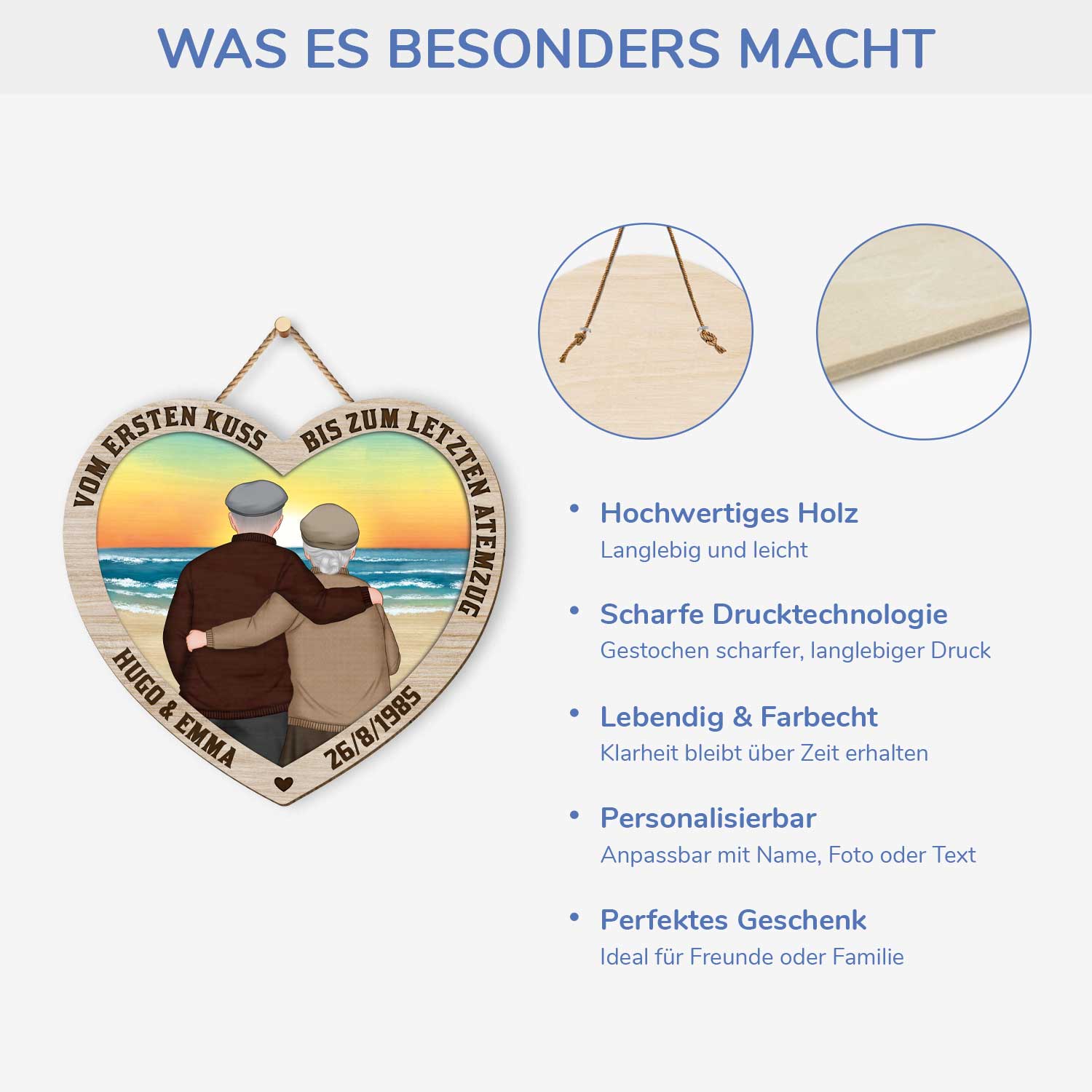 5096QGE4 vom ersten kuss bis zum letzten atemzug holzschild personalisiert paar 5096Q3LAG