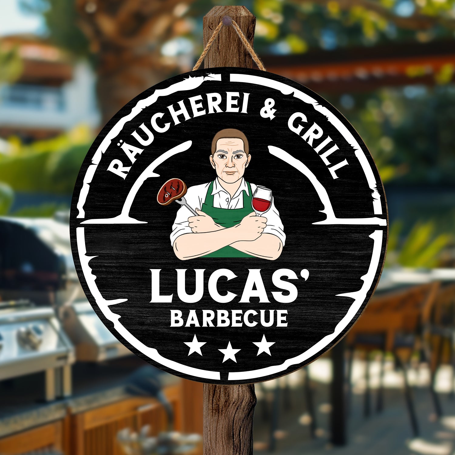 5103QGE2 raucherei grill holzschild personalisiert_ herren 5103Q