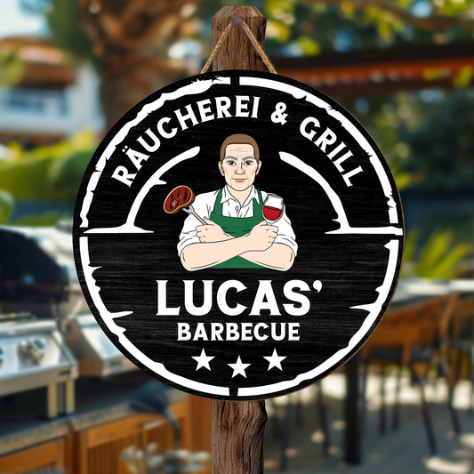 5103QGE2 raucherei grill holzschild personalisiert_ herren 5103Q