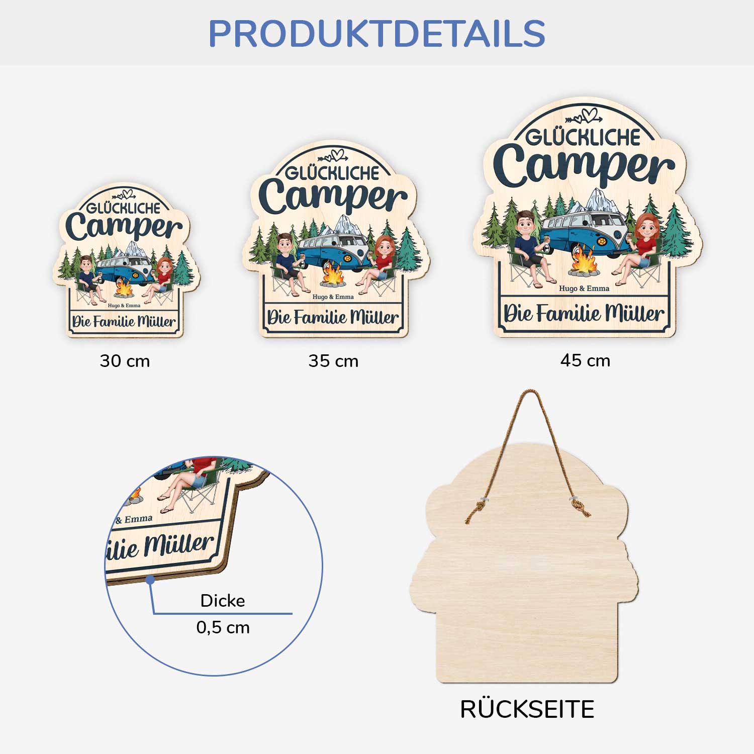 5106QGE3 gluckliche camper die erinnerungen schaffen holzschild personalisiert_ paar 5106QTKAG