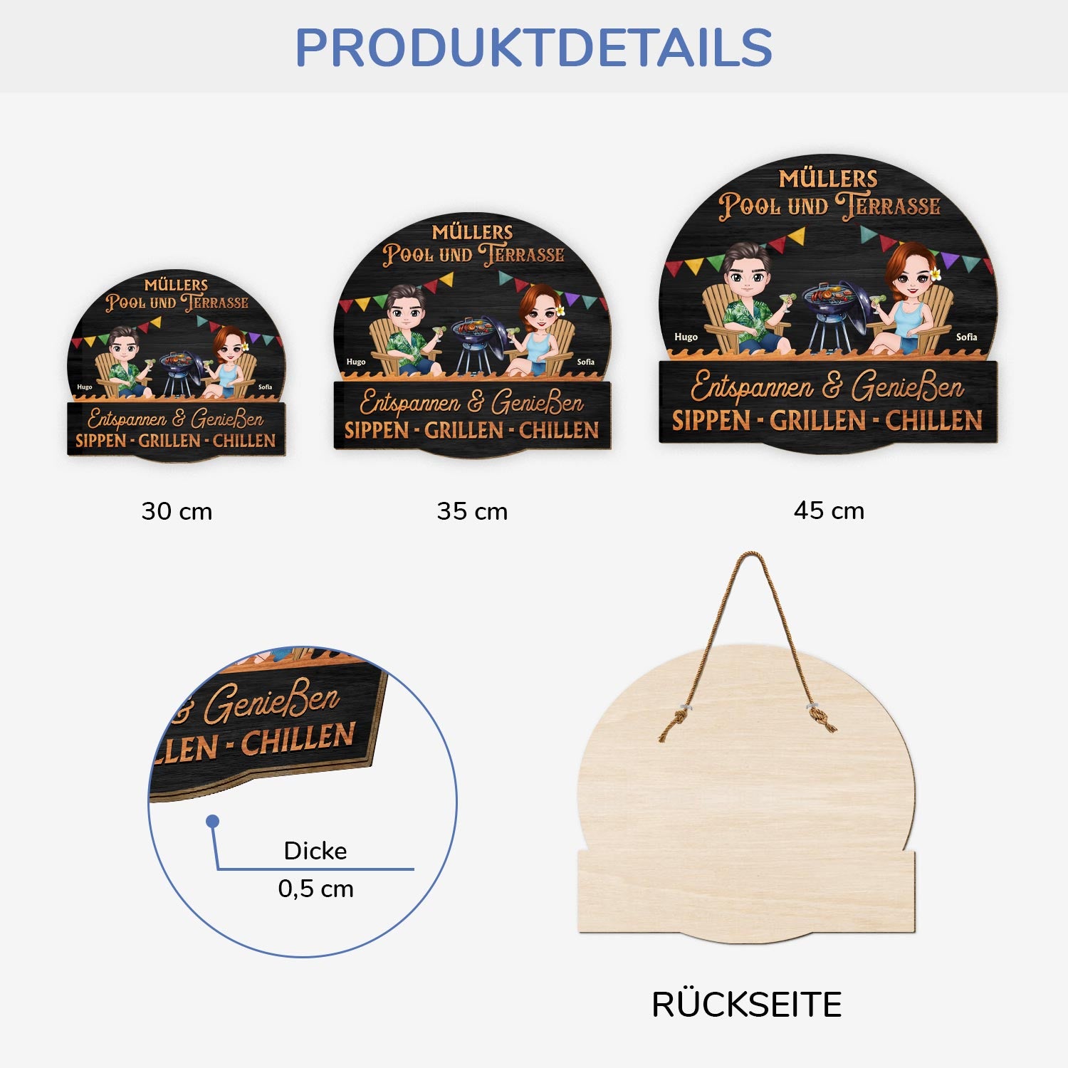 5109QGE3 sippen grillen chillen holzschild personalisiert paar 5109Q6MAI