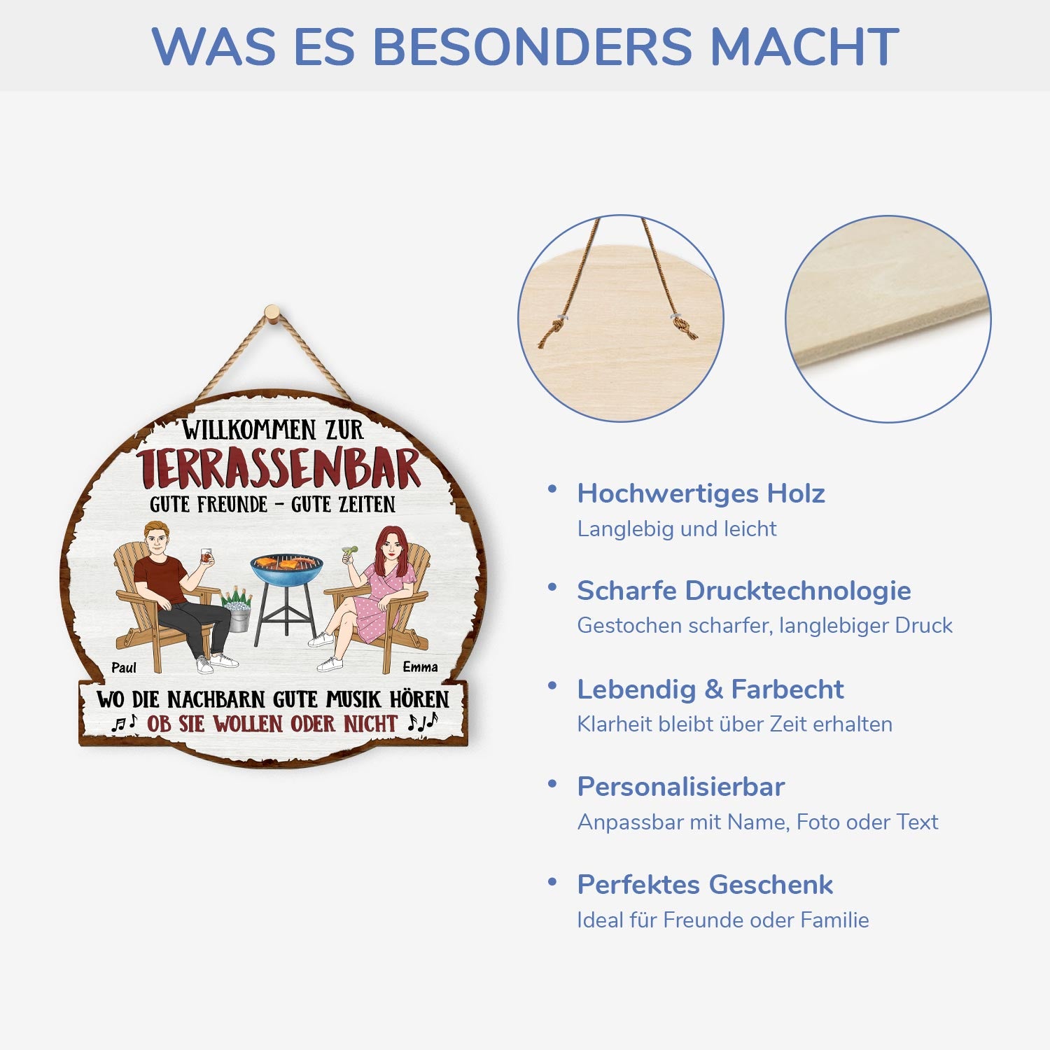 5111QGE4 gute freunde gute zeiten holzschild personalisiert paar 5111Q6KAI