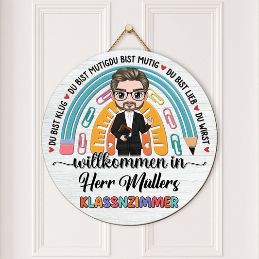 5114QGE2 klassenzimmer holzschild personalisiert lehrer lehrerin 5114Q66MI