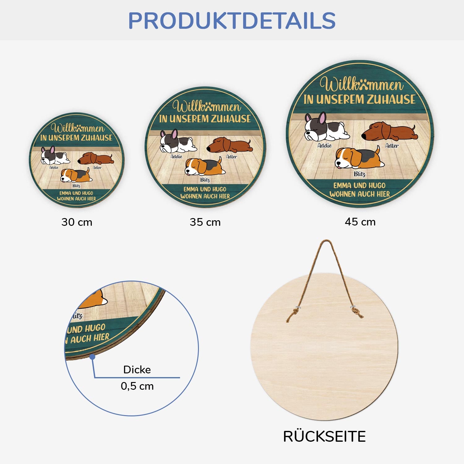 5115QGE3 willkommen in meinem zuhause holzschild personalisiert hunde 5115Q6YAC