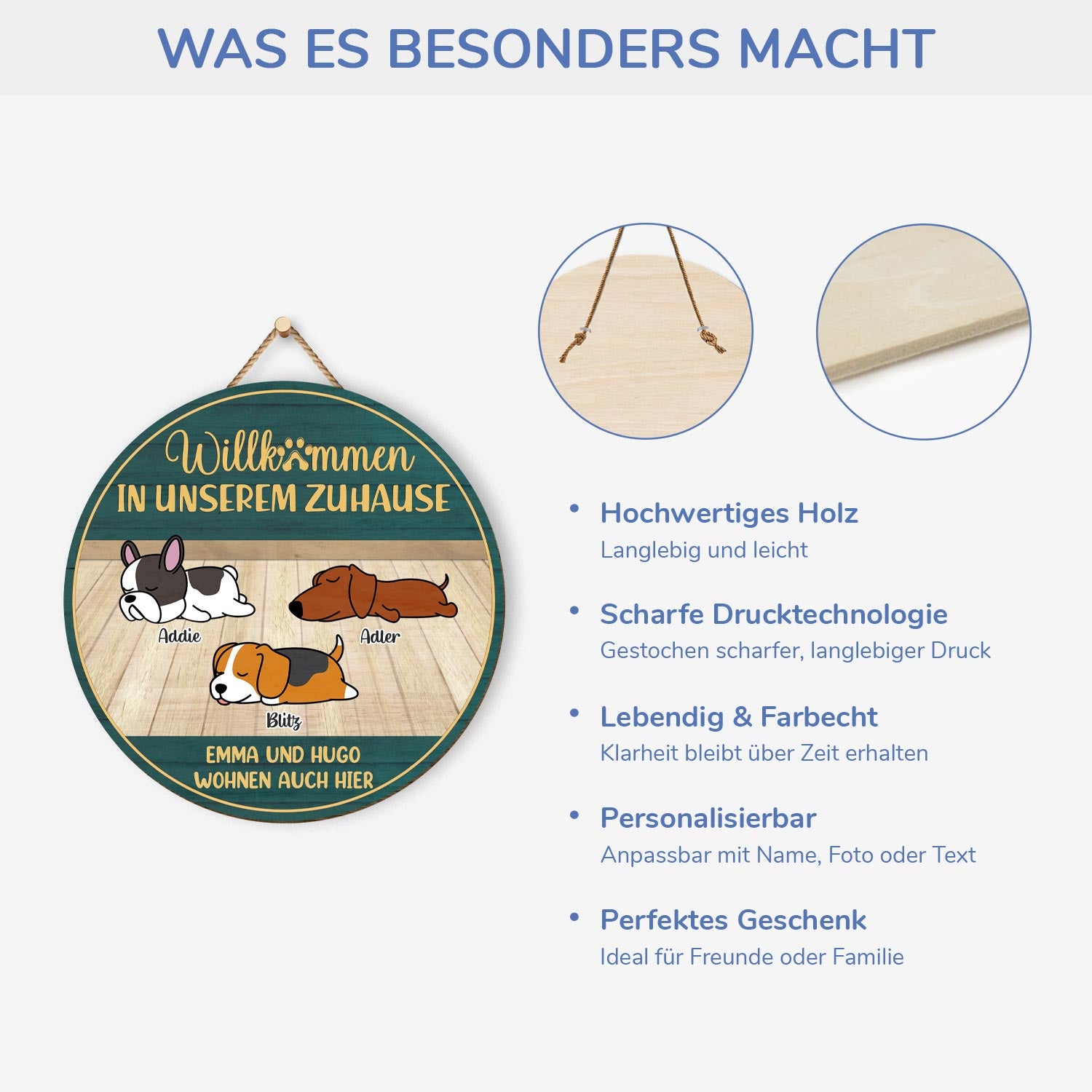 5115QGE4 willkommen in meinem zuhause holzschild personalisiert hunde 5115Q6YAC