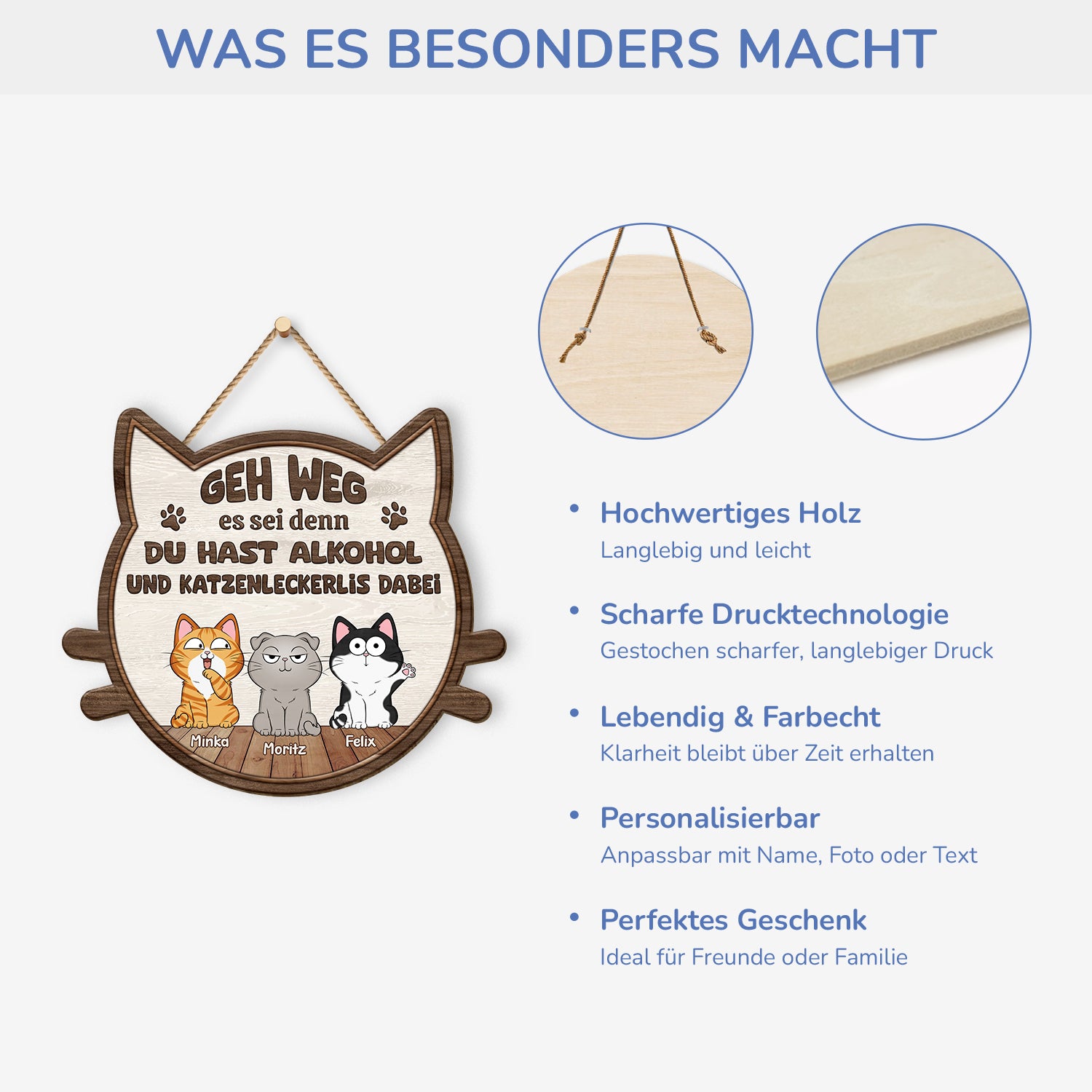 5116QGE4 lustiger spruch uber alkohol und katzenleckerlis holzschild personalisiert katzen 5116Q6YND