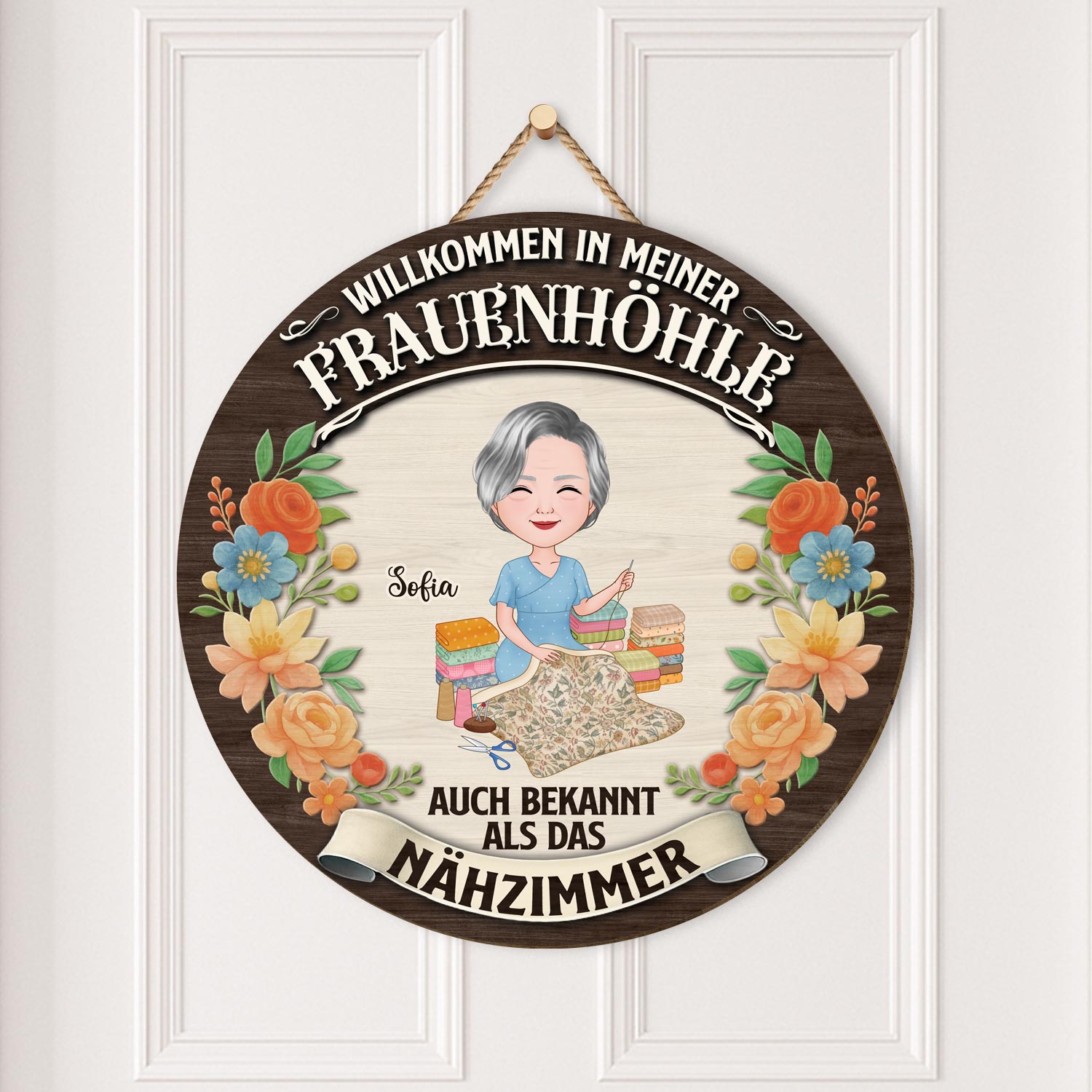 5120QGE2 willkommen in meiner frauenhohle holzschild personalisiert_ frauen nahen 5120Q