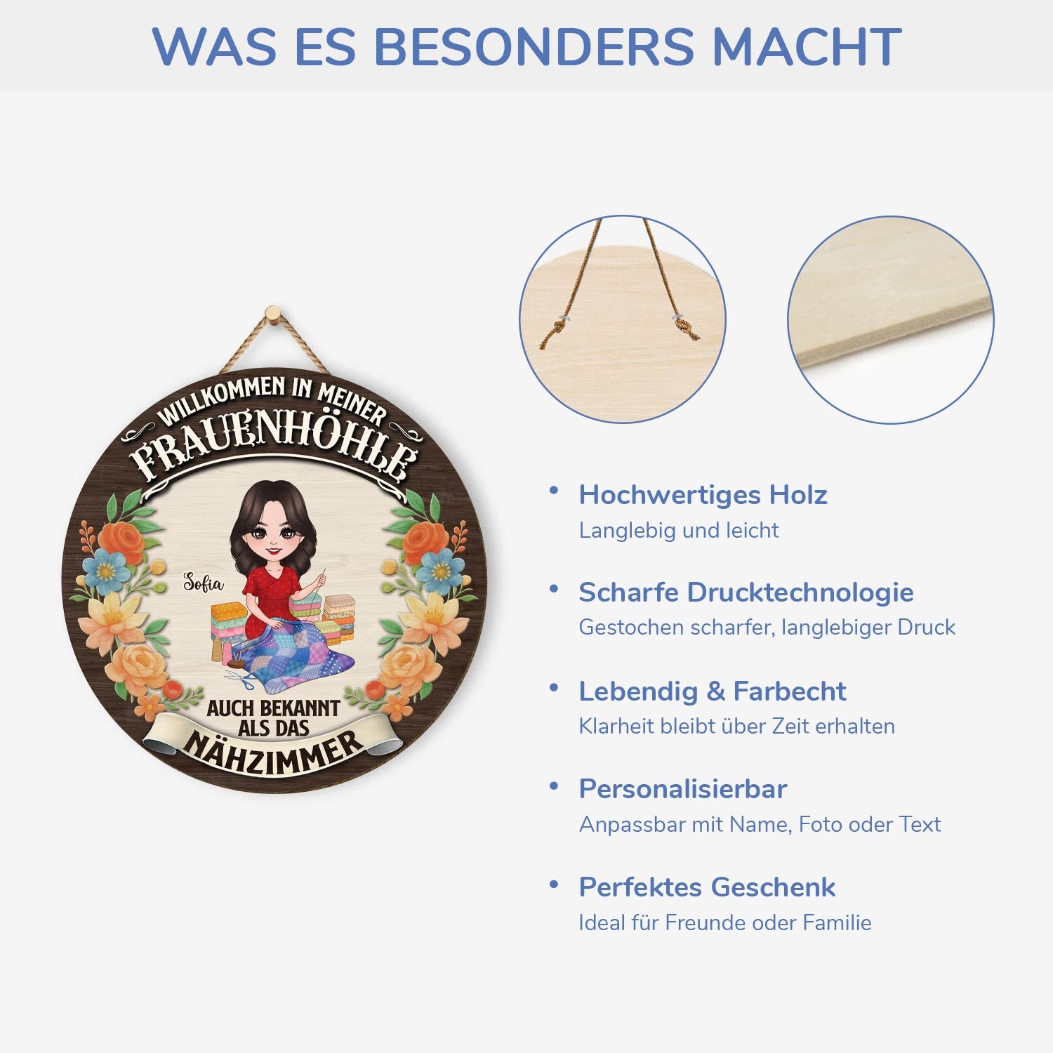 5120QGE4 willkommen in meiner frauenhohle holzschild personalisiert_ frauen nahen 5120Q