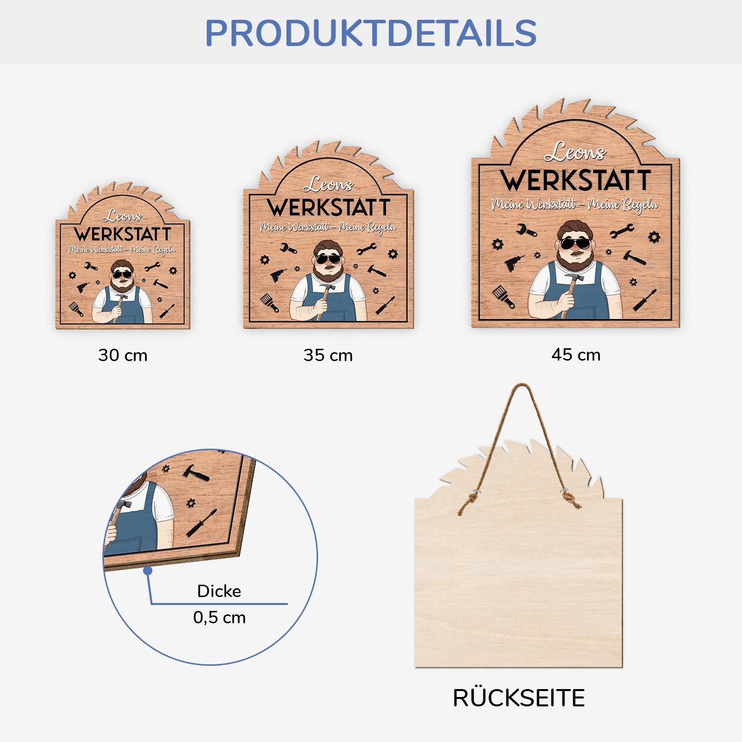 5129QGE3 papas werkstatt lustiges holzschild personalisiert_ papa 5129QTMTB