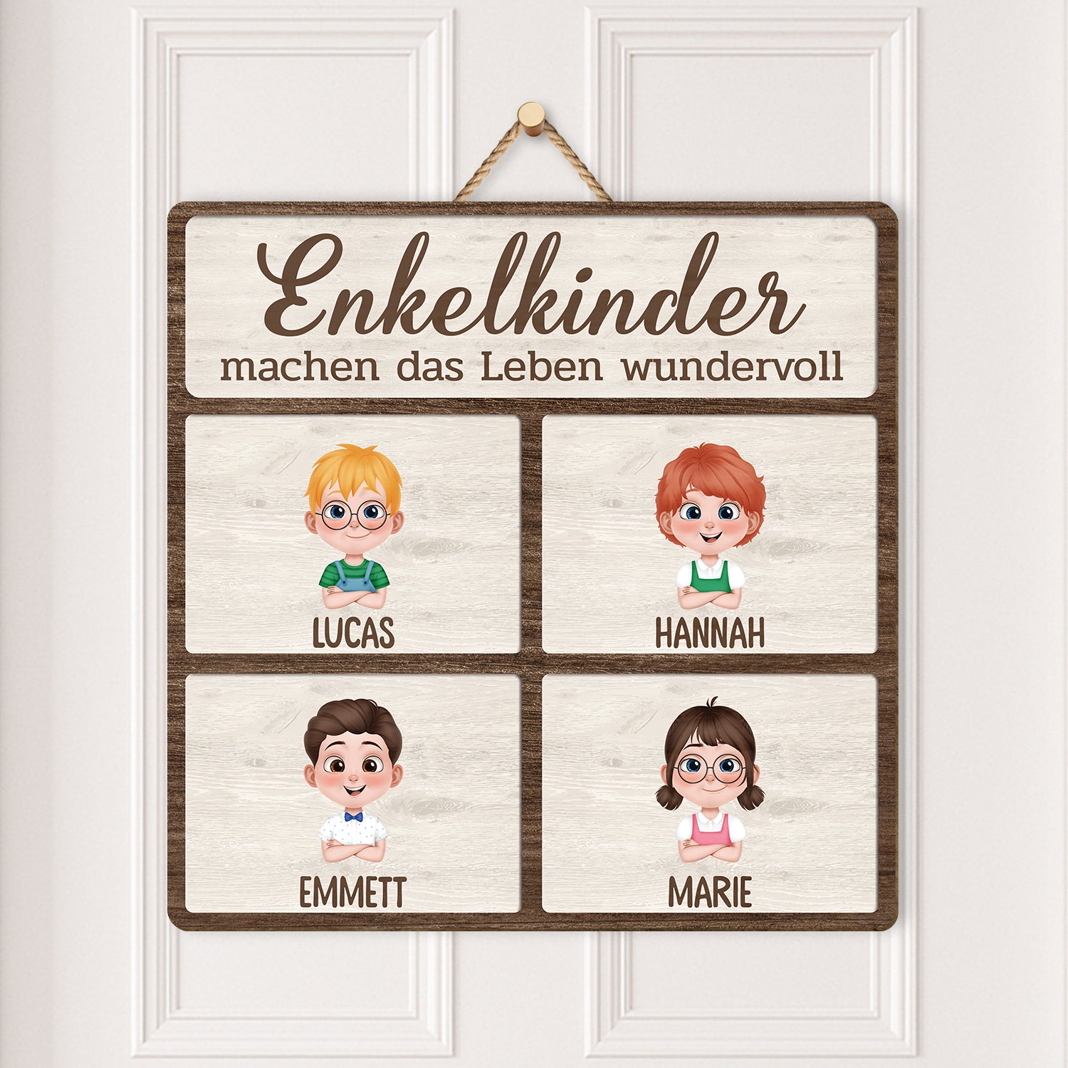 5130QGE2 enkelkinder machen das leben grossartiger holzschild personalisiert_ familie 5130QTMNA