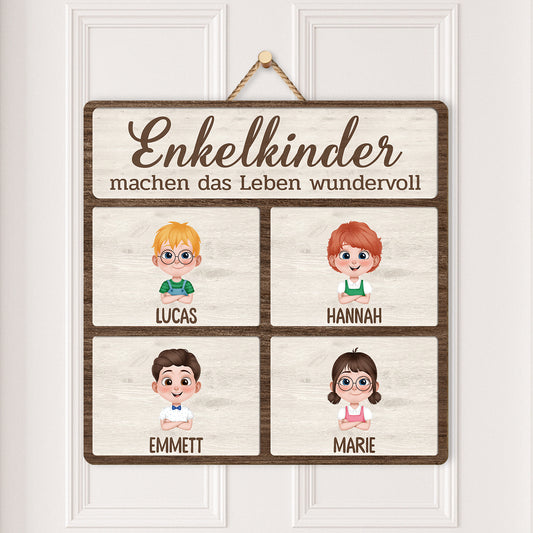 5130QGE2 enkelkinder machen das leben grossartiger holzschild personalisiert_ familie 5130QTMNA