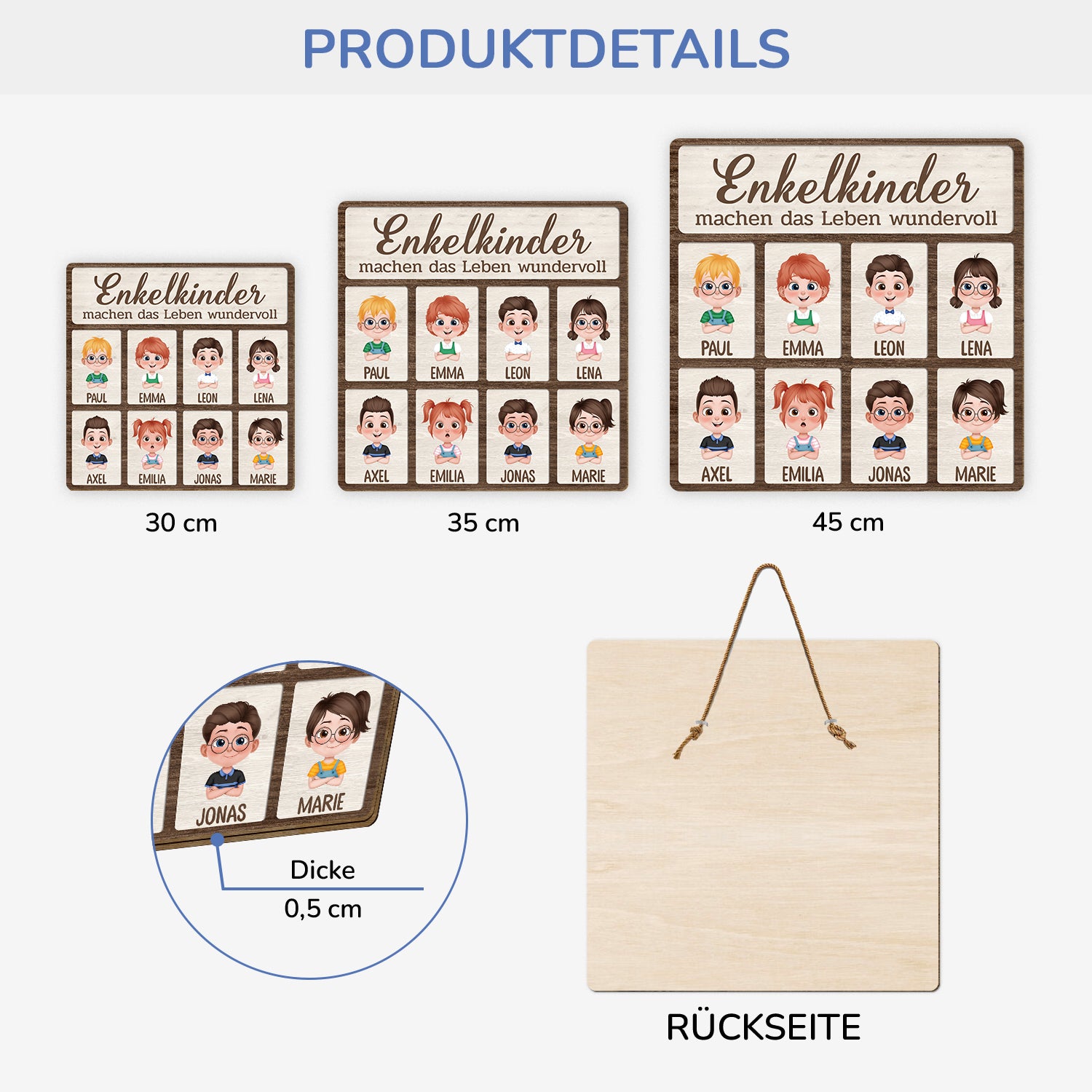 5130QGE3 enkelkinder machen das leben grossartiger holzschild personalisiert_ familie 5130QTMNA