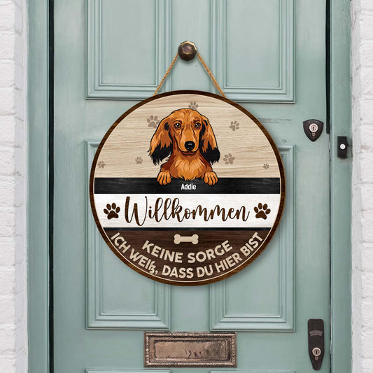 5133QGE2 willkommen keine sorge holzschild personalisiert_ hunde 5133QTKAC