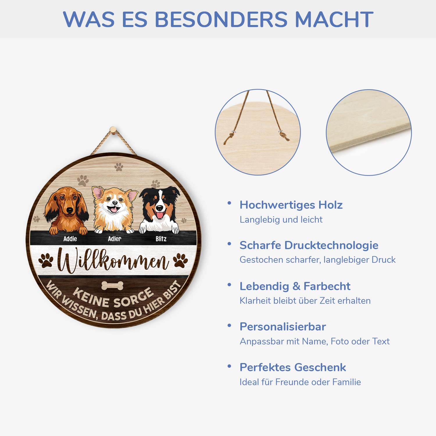 5133QGE4 willkommen keine sorge holzschild personalisiert_ hunde 5133QTKAC